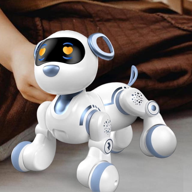 Robot de juguete con control remoto, mascota robótica interactiva para niños de 3, 4, 5, 6, 7 y 8 años, regalo de cumpleaños para niños con USB, Perro blanco