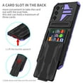 thumbnail image 4 of SaniMore for Samsung Galaxy S22 Plus Camera Protection Case, Rugged PC Back & TPU Bumpers Cover with Invisible Sliding Card Slot & Kickstand Upgraded Military Shockproof Protective Shell, Purple, 4 of 10