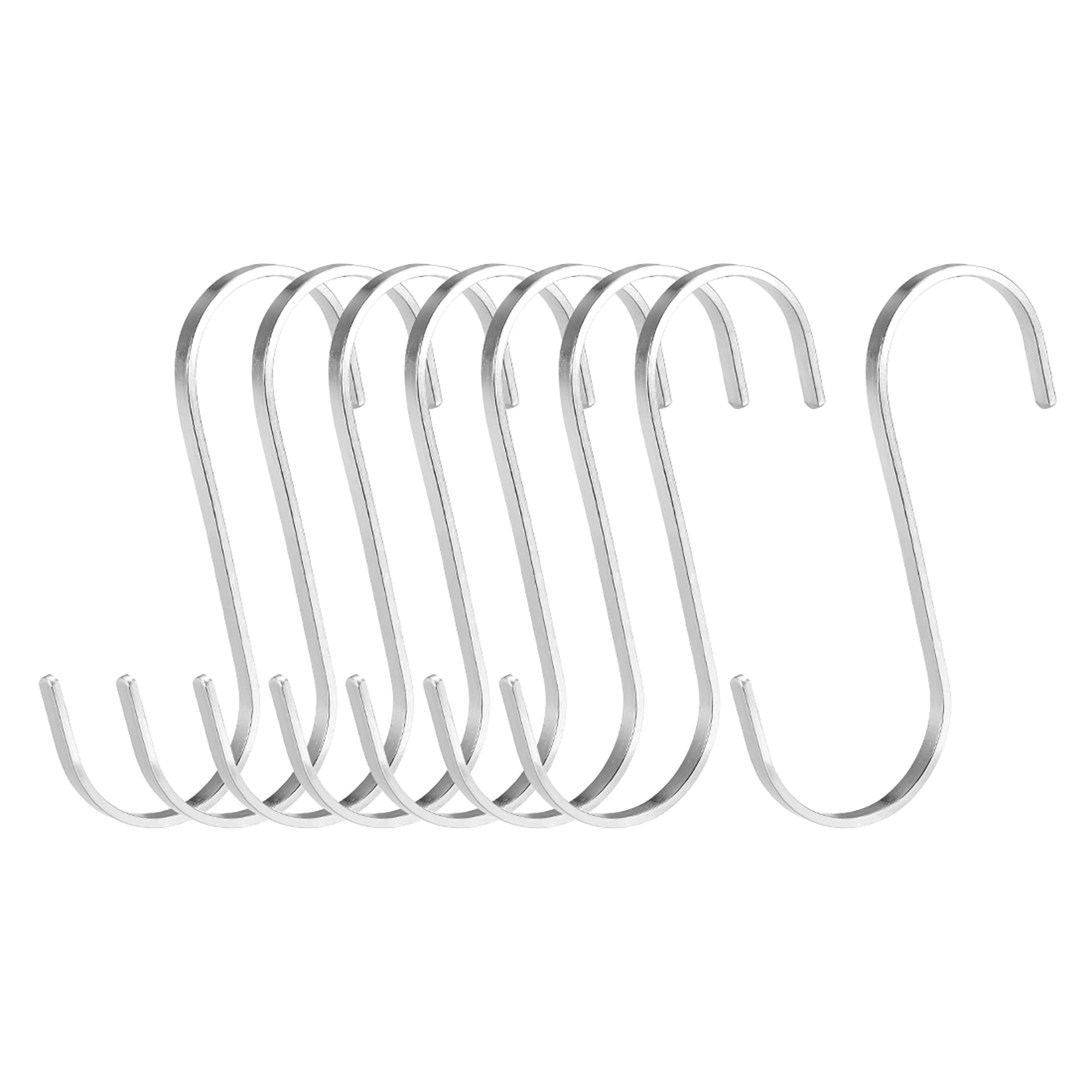 Stainless Steel S Hooks 4.4" Flat S Shaped Hook Hangers for Kitchen