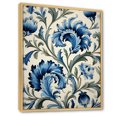 thumbnail image 2 of Designart "Turkish Tiles with Blue Florals I" Floral Framed Wall Art - Modern White Abstract Floral Entryway Framed Wall Art, 2 of 6