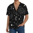 thumbnail image 3 of Balery Space Galaxy Men's Casual Button Down Shirt Short Sleeve Textured Summer Cuban Beach Shirts-4X-Large, 3 of 7