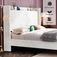 thumbnail image 5 of Merluxy King Bed Frame with Charging Station and Storage Headboard,Corduroy,Adult,White, 5 of 9