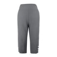 thumbnail image 5 of Hvogkswy Women Capri Pants High Waisted Solid Color Casual Straight-Leg Pants Comfy Breathable Summer Leisure Homewear Capri Pants, 5 of 8