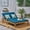Teak+Blue, variant on Harper & Bright Designs Outdoor Double Chaise Lounge, Patio Acacia Wood Lounge Chair with Adjustable Backrest, 2 Person Sun Lounger with Cushion for Beach Garden, Teak + Green