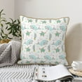 thumbnail image 6 of Fotbe Whale And Turtle Pattern Velvet Decorative Throw Pillow Covers with Elegant Piping, Soft Plush Cushion Cover for Sofa, Bed, Car, Office-16"x16", 6 of 8