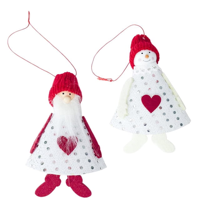Paquete de 2 muñecos de nieve Perfecl Adornos colgantes navideños