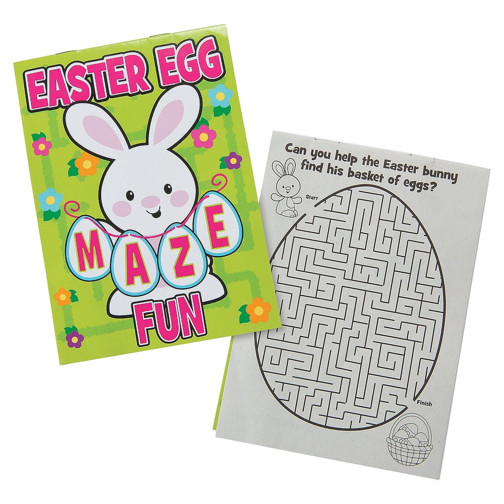 Easter Egg Maze Activity Book Stationery 72 Pieces
