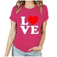 thumbnail image 3 of LSLJS T Shirts for Women Plus Size Crewneck Basic Tees Tops Casual Cute Valentine's Day Heart Print Tee Shirts, Gifts for Women, S-3XL, 3 of 6