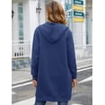 thumbnail image 7 of LVWQ Women's Long Sherpa Lined Hoodie Jacket Full Zip Fleece Sweatshirt Warm Hooded Coat with Pockets Winter Casual Tunic Outerwear, 7 of 7
