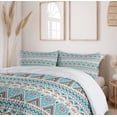 thumbnail image 6 of Ambesonne Aztec Duvet Cover Sets, Geometric Themed Striped Art, 2-King, Champagne Pale Sky Blue, 6 of 7