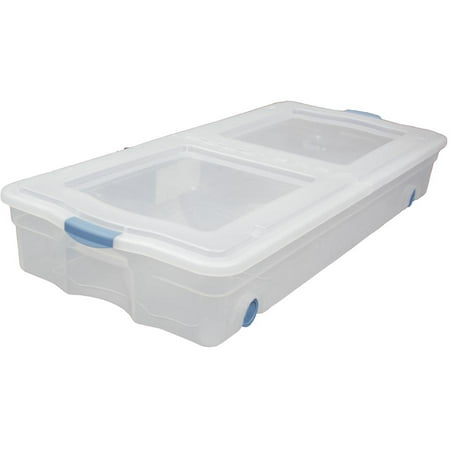 storage bed under wheels clear 64l box