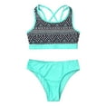 thumbnail image 3 of YONGHS Girls' Beach Sport 2-Piece Bikini Set Swimsuit Crop Top with Swim Briefs Bathing Suit Mint Green 10, 3 of 7