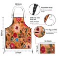 thumbnail image 3 of Pioneer Flower Floral Print Pattern Apron-Garden Aprons for Women with Pockets-Cotton Linen Waterproof Kitchen Cooking Gardening Aprons Adjustable for Kitchen,Cooking,BBQ and Salon 33x27 Inch, 3 of 7