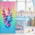 thumbnail image 3 of Manfei Cartoon Axolotl Print Shower Curtain 72Wx72L,3D Printed Amphibian Bathroom Curtain, 3 of 5