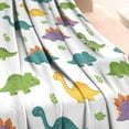 thumbnail image 3 of White Cartoon Dinosaurs Leaves Pattern Blanket,Comfortable Soft Flannel Throw Blanket,All Season,Warm Lightweight Blankets for Sofa Bed Couch Living Room Chair,60"x80", 3 of 4