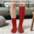 thumbnail image 3 of 1Pair Slouch Socks Women Knit Knee High Boot Long Sock Cotton Tube Scrunch Sock for Women, 3 of 7