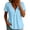 Blue——Back to Shool Outfits for Women, variant on Womens Babydoll Tops Short Sleeve V Neck Cotton Linen Tunics Casual Rolled Up Flowy Blouses Pink L