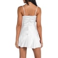 thumbnail image 4 of Lucakuins Mini vestido de satén para mujer, correa de espagueti de verano, cuello en V profundo, bordado floral, vestido de cami Lucakuins moda, 4 of 6