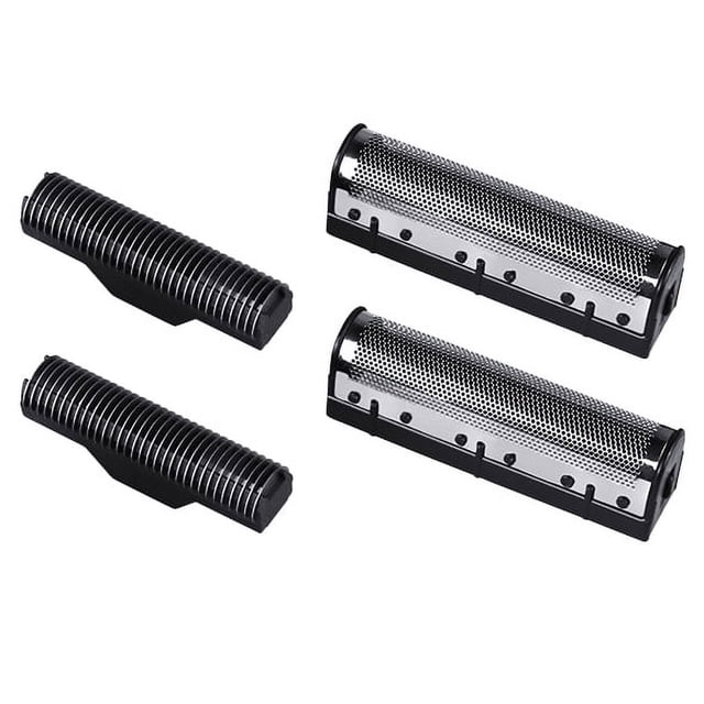 1Ensemble Lame de Tondeuse pour Tondeuse Électrique Km-1102 Pcs de Rasoir Filet Argent, 2 Têtes de Coupe 2 Filets de Coupe, Argent