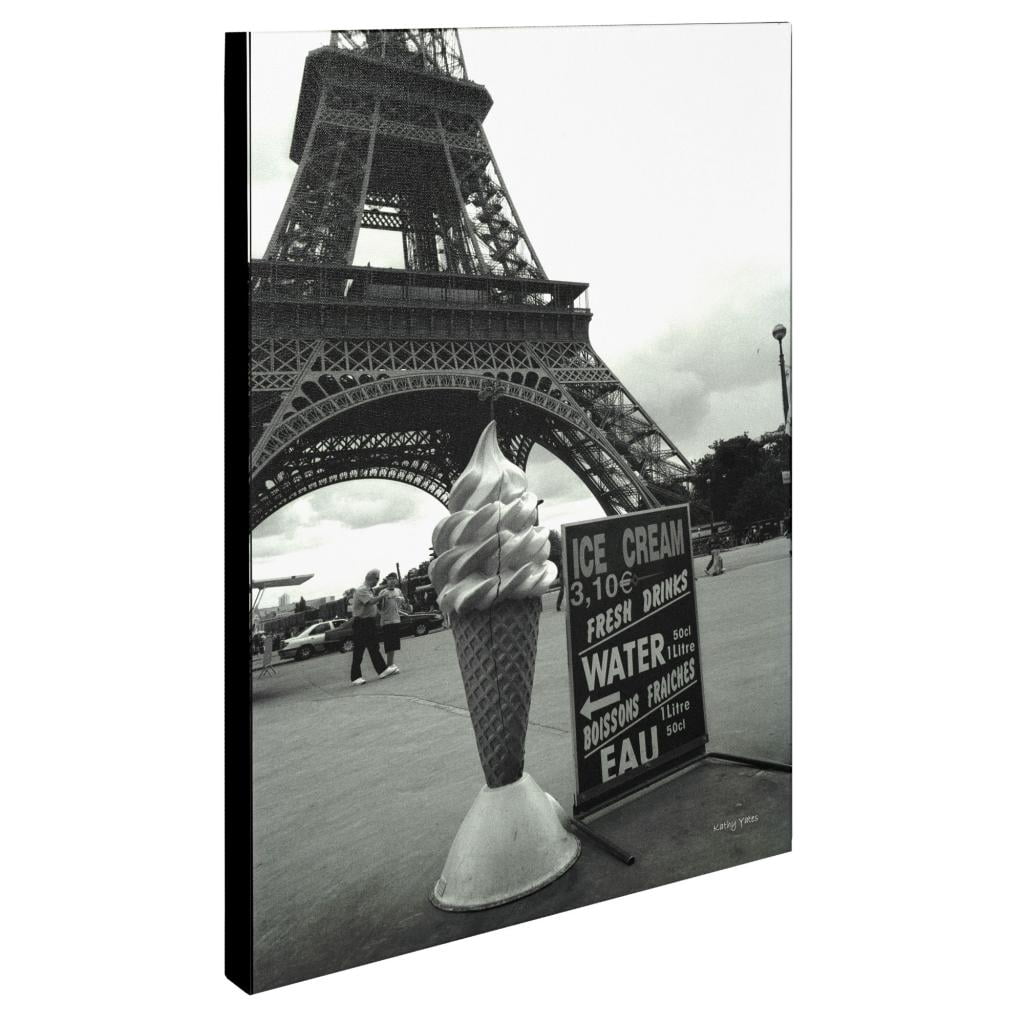 Trademark Fine Art 'Eiffel Tower with Ice Cream Cone' Canvas Art by Kathy Yates