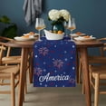 thumbnail image 2 of American Independence Day Table Runner - 70 Inch Long, Kitchen Dining Table Runner Dresser Scarves, Red Blue Fireworks Retro Stars Farmhouse Decor for Coffee Tables Wedding Party Banquet, 2 of 8