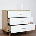 thumbnail image 2 of Pouseayar Modern Design Wooden Dresser Bedroom Storage Cabinet with 3 Drawers, 2 of 8