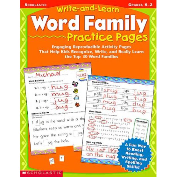 Writeandlearn Word Family Practice Pages Engaging Reproducible