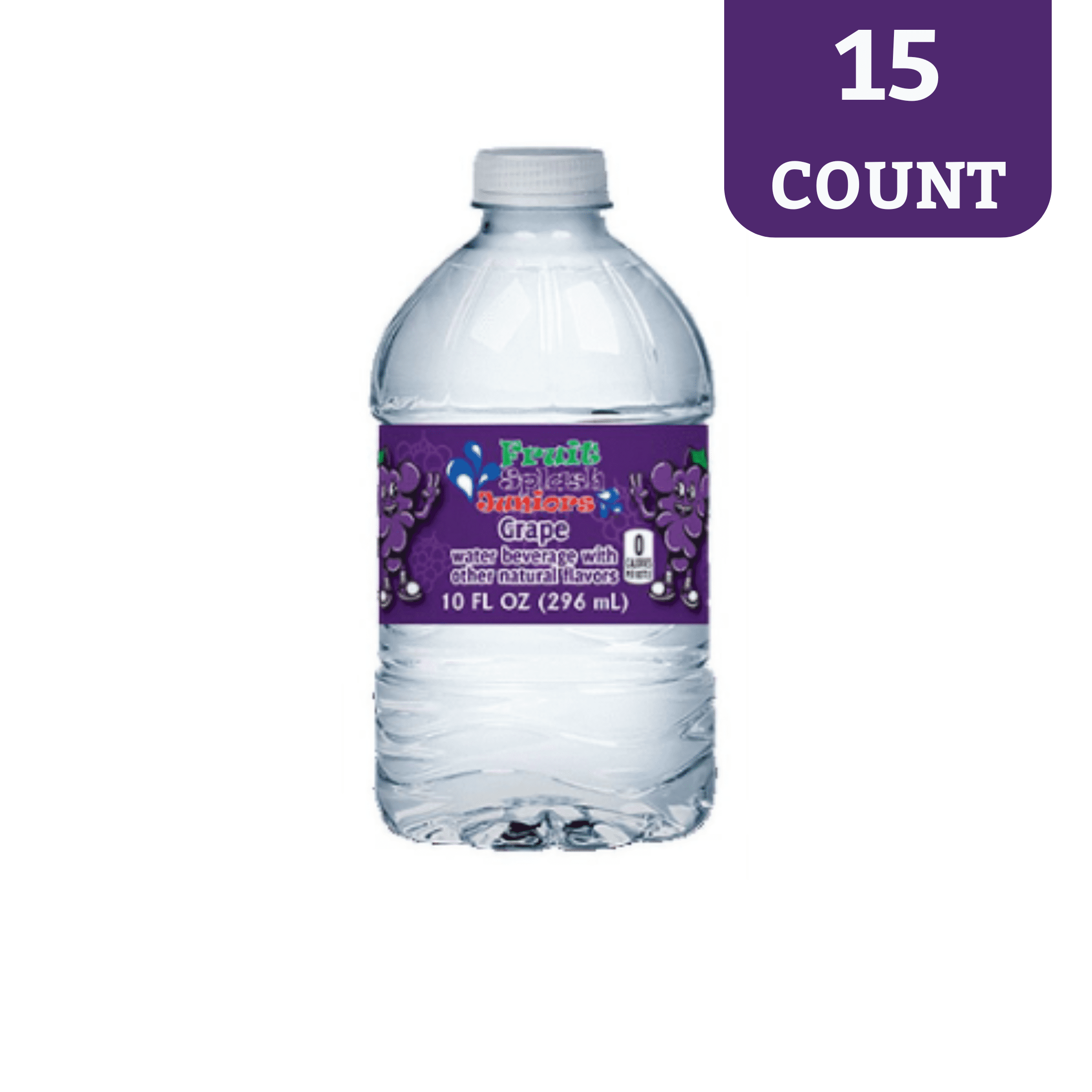Fruit Splash Juniors, Water Bottles, Grape, 10 fl oz, 15 Pack Bottles