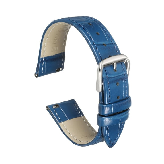 Uxcell Quick Release Leather Watch Band 20mm Embossed Pattern Leather Watch Strap Replacement for Men Women, Blue