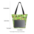 thumbnail image 5 of Easygdp Cute Green Frog Stylish Canvas Handbag Shoulder Tote Bag, Shopping Bag with Zip, Suitable for Buying Groceries, Office, Fitness, 5 of 9