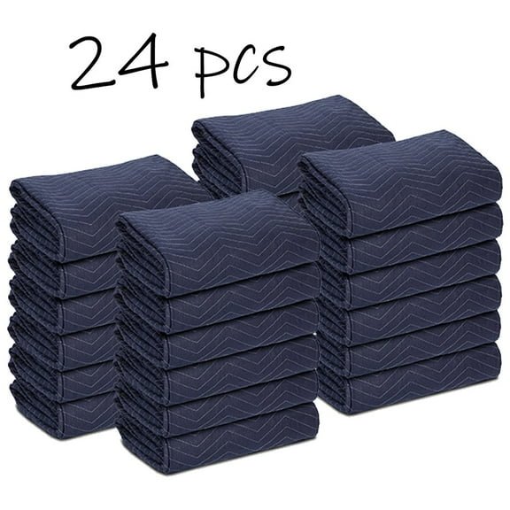 WSSYzyzf 24-Pack Heavy-Duty Moving Blankets, 80" x 72" Washable Furniture Pads for Shipping and Moving, Thick Padding to Protect Valuables from Scratches and Dings