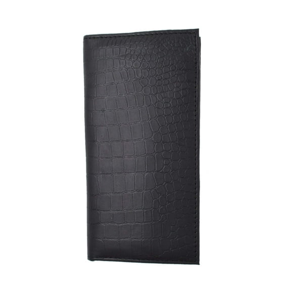 RFID Blocking Brand New Hand Crafted Premium Genuine Soft Leather Simple Checkbook Cover Croco Pattern RFIDP156CR (C)