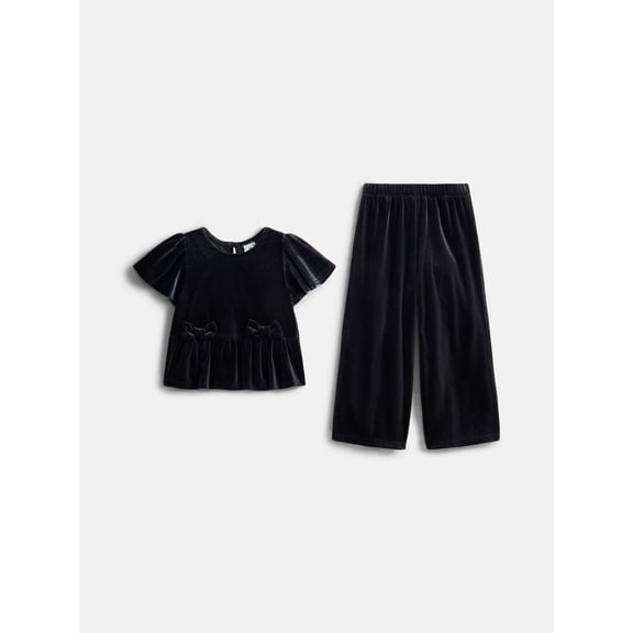 Wonder Nation Toddler Girls Top and Pants Party Set, 2-Piece, Sizes 12M-5T
