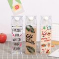 thumbnail image 2 of Milk Carton Water Bottle Clear Square Milk Bottles Plastic Leak Proof Cup 1000ml, Reusable Transparent Milk Cardboard Water Bottle, 2 of 5