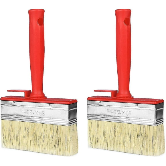 2pcs Fence Paint Brush, Diy Flat Paint Brushes, Paint Brushes For Furniture, Wall, Deck (30 X 120 Mm)