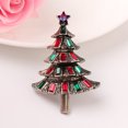 thumbnail image 3 of Christmas Brooch Fashion Rhinestone Xmas Tree Retro Brooch Pin Holiday Brooch, 3 of 7