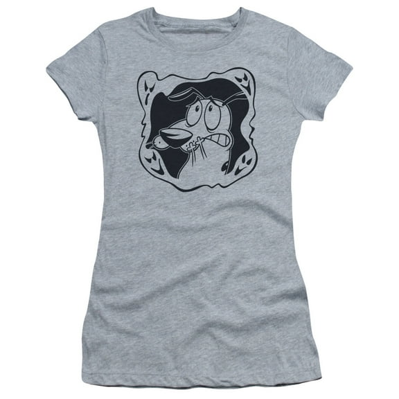 Courage The Cowardly Dog - Ghost Frame - Juniors Teen Girls Cap Sleeve Shirt - Small