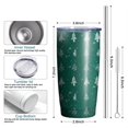 thumbnail image 6 of 20oz Tumblers Green Christmas Tree and Snow Pattern Stainless Steel Vacuum Insulated Double Wall Travel Tumbler Cups Mug with Lid and Straw,Cleaning Brush for Cold & Hot Drinks, 6 of 7