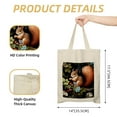 Canvas Tote Bag Squirrel Beach Shoulder Bags for Women Girls Reusable