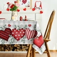 thumbnail image 2 of Valentine''s Day Tablecloth 60×84 Inch Rectangle, Buffalo Plaid Red Love Hearts Washable Table Cover for Party Picnic Dinner Decor, 2 of 6
