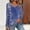 Dark Blue, variant on Women's Vintage Distressed Floral Print V-Neck Tunic Top Long Sleeve Artistic Graphic Pullover Boho Chic Casual Loose Fit Blouse under $5