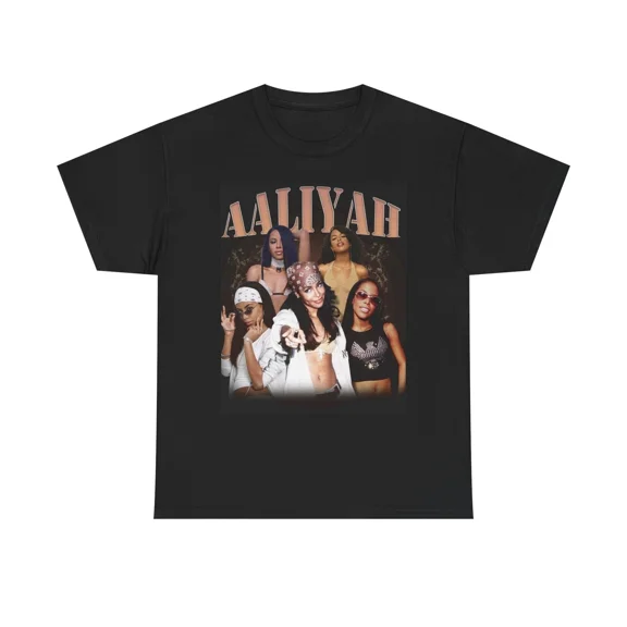 Aaliyah Graphic T Shirt Vintage Unisex Heavy Cotton Tee 90s Retro