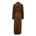 thumbnail image 5 of PFRNLF Womens Velvet Dresses Button V Neck Long Sleeve Maxi Dress A-Line Ruched Flowy Dress with Belt, 5 of 8