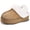 Brown, variant on Women’s Cotton Slippers, Faux Suede Scuff House Slippers With Fluffy Faux Fur Collar, Warm Cozy Non‑Slip Indoor Footwear for Ladies Fall Winter