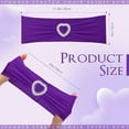 thumbnail image 2 of 100 Pcs Spandex Chair Sashes with Heart Shaped Buckle Slider Stretch Chair Cover Band Universal Elastic Ties for Wedding Banquet Event Party Decoration(Purple), 2 of 14