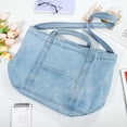 thumbnail image 3 of The Tote Bag Denim Fabric Bag Chic Bag Shoulder Bag Retro Hangdle Bag, 3 of 6
