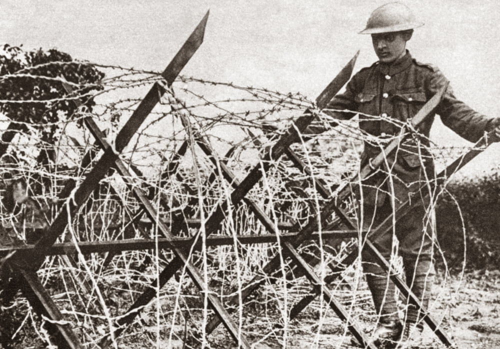 World War I Barbed Wire NFormidable Wire Entanglement With A Frame Of