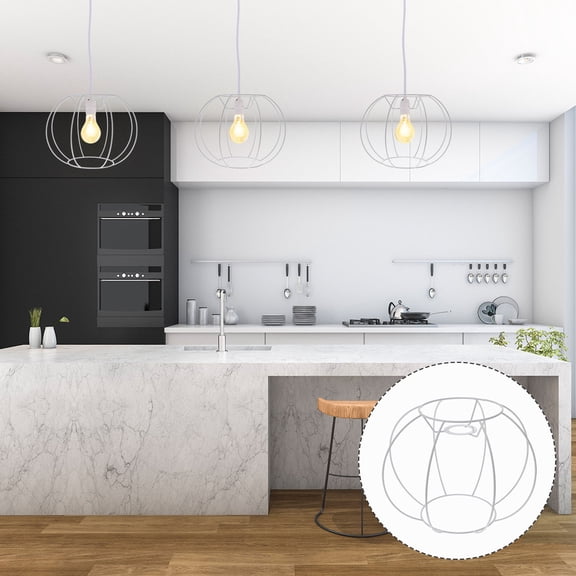 MERRYHAPY Smooth Iron Lantern Frame for Lamp Projects, Easy to Install, Metal Lighting Fixture Accessory