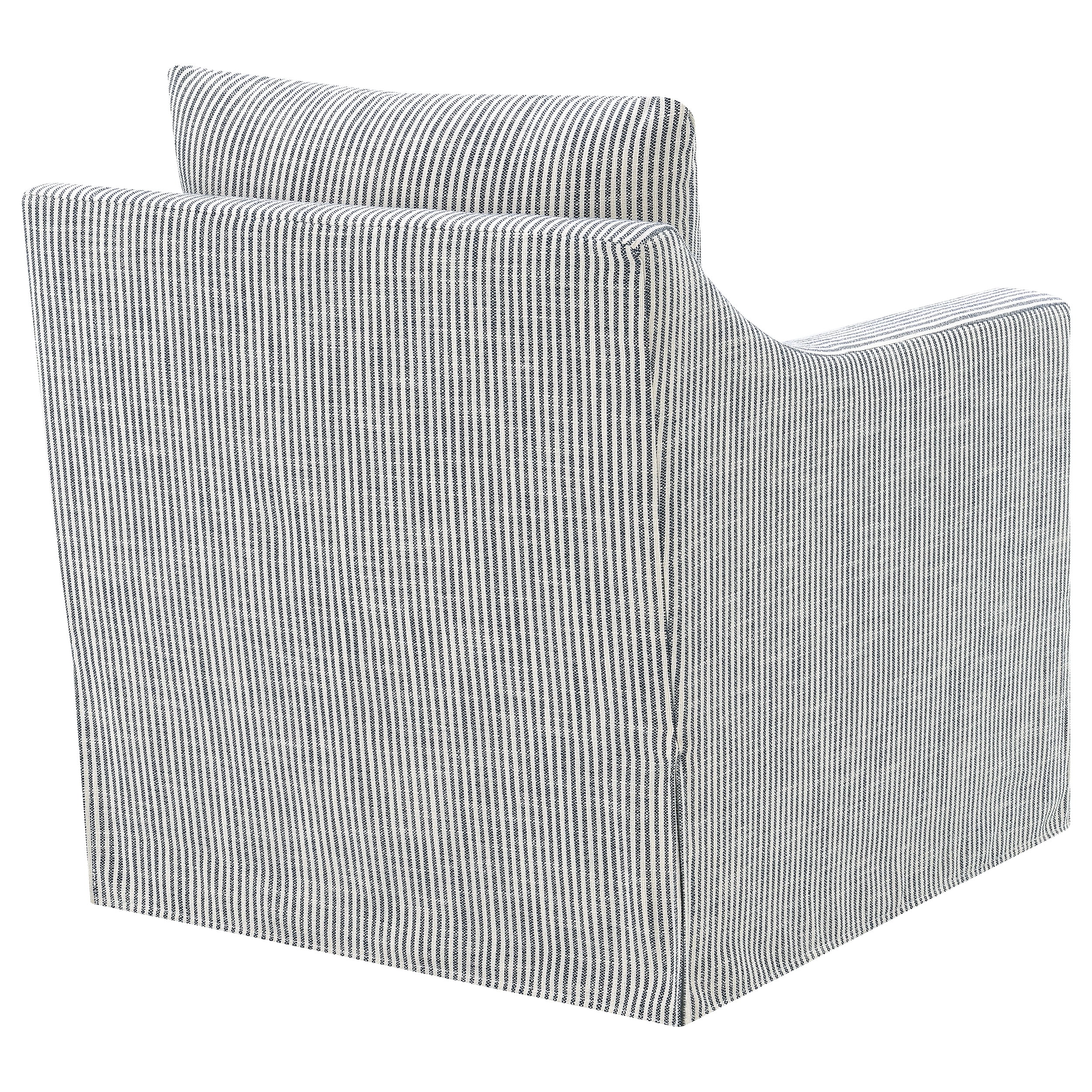 Winter Fabric Upholstered Sloped Arm Accent Swivel Chair Gray
