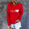 thumbnail image 2 of BLVB Hooded Sweatshirts for Women Long Sleeve Drawstring Printed Cute Teen Girls Hoodies Tops Pullover with Pocket, 2 of 4